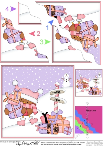 Christmas Bobbin Robin is at the North Pole Wavy Corner side stacker Topper