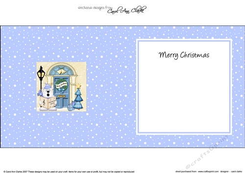 Cute Polar Bear is at the Christmas Door matching insert square landscape