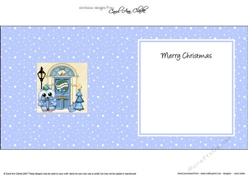 Cute Little Hoot Owl is at the Christmas Door matching insert square landscape