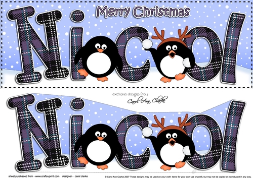 Large DL Merry Christmas NICOL 3D decoupage 