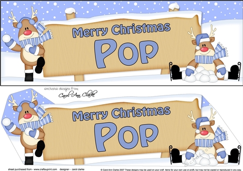 large DL Merry Christmas POP with Rudolph 3D decoupage