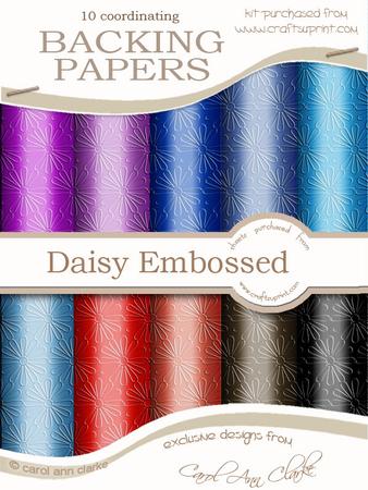 'daisy Embossed' Backing Paper Kit