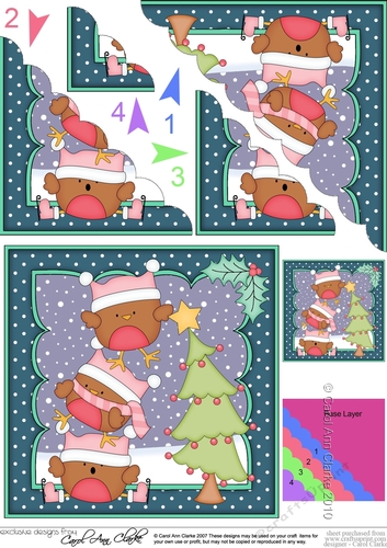 Christmas Bobbin Robin adds the Star to the Xmas Tree Scallop Corner Topper