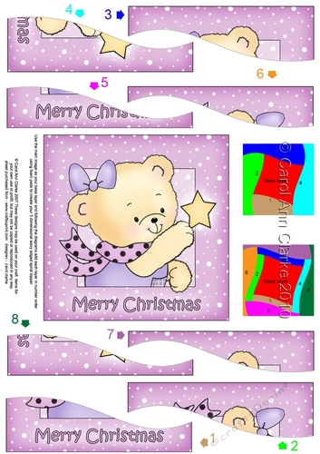 Cute Hunney Bear Rosie has a Christmas Star - Wavy Spiral Side Stacker