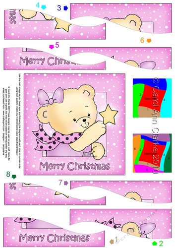 Cute Hunney Bear Rosie has a Christmas Star - Wavy Spiral Side Stacker