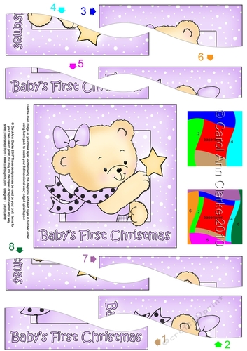 Cute Hunney Bear Rosie has a 1st Christmas Star - Wavy Spiral Side Stacker