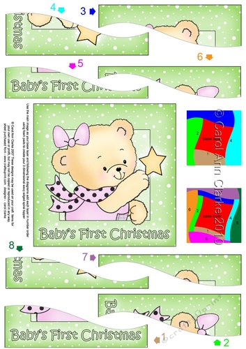 Cute Hunney Bear Rosie has a 1st Christmas Star - Wavy Spiral Side Stacker