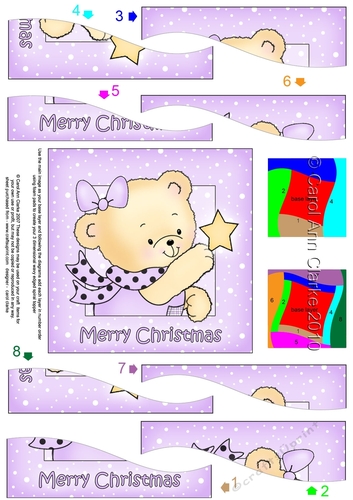 Cute Hunney Bear Rosie has a Christmas Star - Wavy Spiral Side Stacker