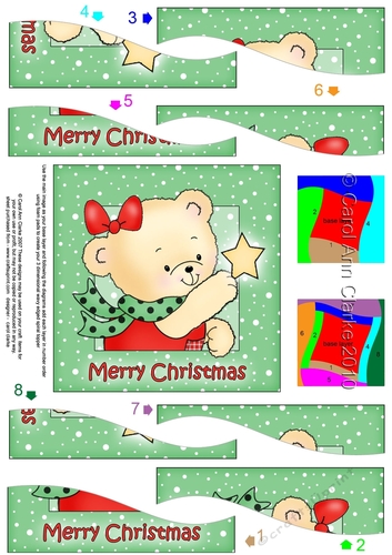 Cute Hunney Bear Rosie has a Christmas Star - Wavy Spiral Side Stacker