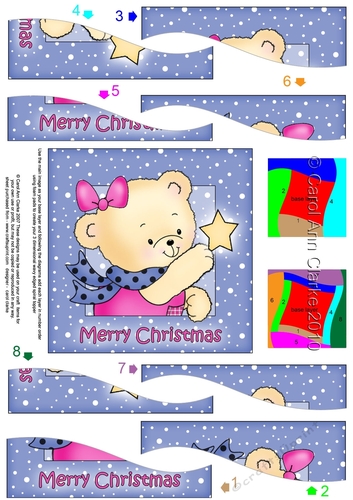 Cute Hunney Bear Rosie has a Christmas Star - Wavy Spiral Side Stacker