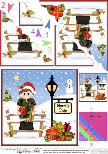 Little Christmas Soldier is at the North Pole Scalloped Corner Stacker