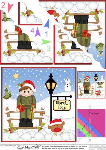 Little Christmas Soldier is at the North Pole Scalloped Corner Stacker