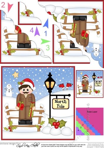 Little Christmas Soldier is at the North Pole Scalloped Corner Stacker