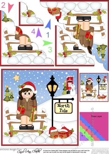 Little Christmas Soldier is at the North Pole Scalloped Corner Stacker