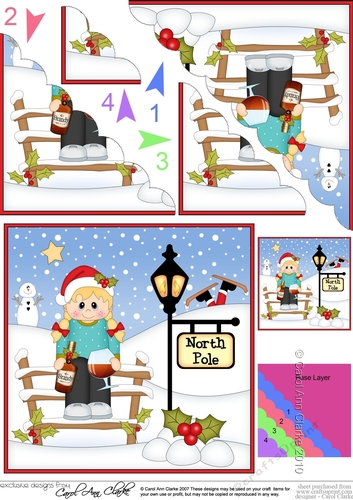 Christmas Girl with Brandy is at the North Pole Scalloped Corner Stacker