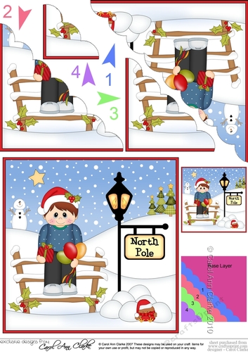 Christmas Party Man is at the North Pole Scalloped Corner Stacker