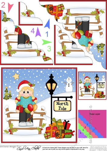 Christmas Party Girl is at the North Pole Scalloped Corner Stacker