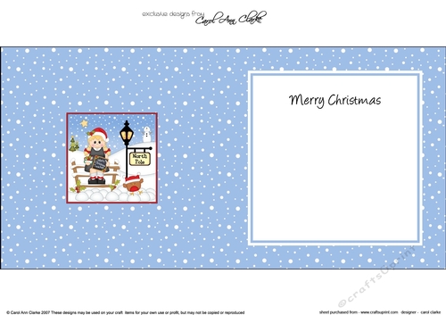 Christmas Schoolgirl is at the North Pole insert square landscape