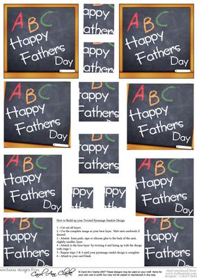 Fathers Day!! Blackboard Twisted Pyramage Sheet