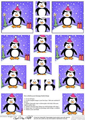Cheeky Xmas Penguin Pyramage Sheet
