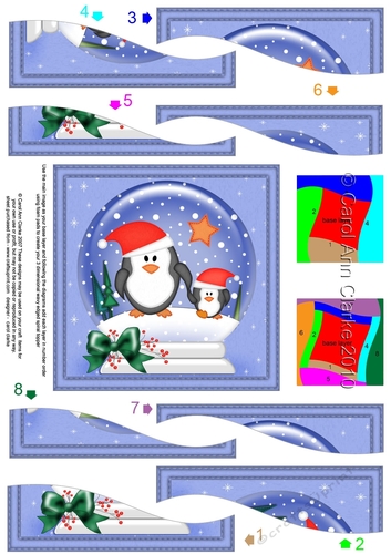 Cute Christmas Penguins Snowglobe Wavy Spiral Side Stacker