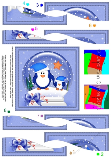 Cute Christmas Penguins Snowglobe Wavy Spiral Side Stacker