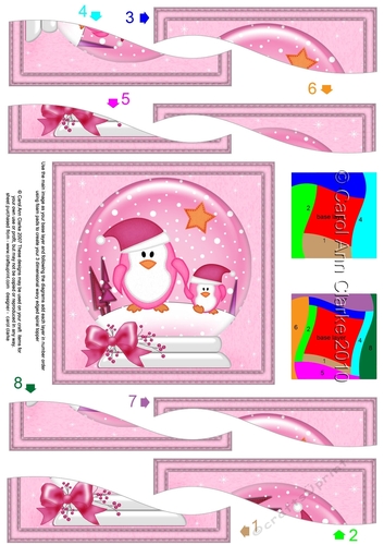 Cute Christmas Penguins Snowglobe Wavy Spiral Side Stacker