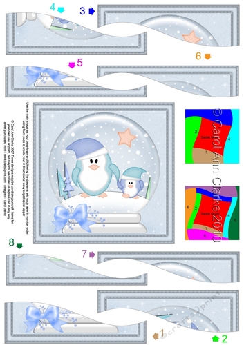 Cute Christmas Penguins Snowglobe Wavy Spiral Side Stacker