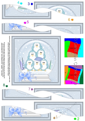 Cute Christmas Penguins Snowglobe Wavy Spiral Side Stacker