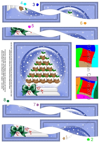 Cute Christmas Puddings Snowglobe Wavy Spiral Side Stacker