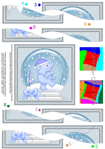 Cute Christmas Elephant Snowglobe Wavy Spiral Side Stacker