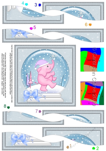 Cute Christmas Elephant Snowglobe Wavy Spiral Side Stacker