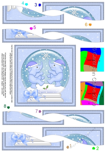 Cute Christmas Elephants Snowglobe Wavy Spiral Side Stacker