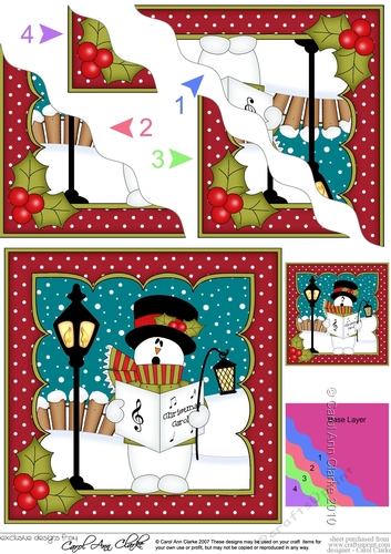 Christmas Snowman Roi is Carol singing Wavy Corner Side Stacker