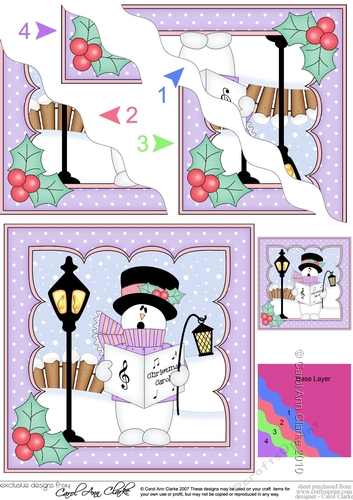 Christmas Snowman Roi is Carol singing Wavy Corner Side Stacker