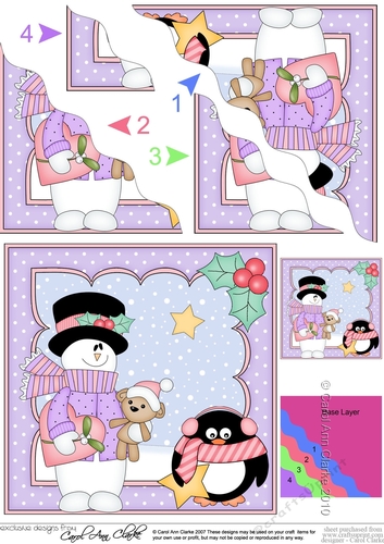 Christmas Snowman Roi has a Heart Wavy Corner Side Stacker