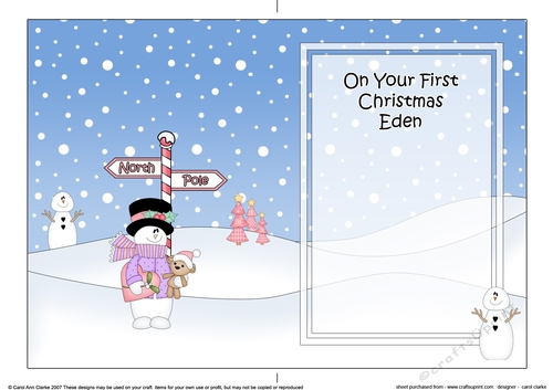 5 x 7 matching insert -  On Your 1st Christmas EDEN