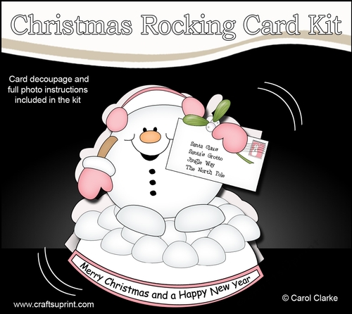 3D Shaped Rocking Christmas Card Mini Kit  - Snowball Sam has a Letter for Santa