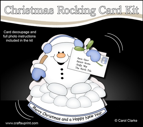 3D Shaped Rocking Christmas Card Mini Kit  - Snowball Sam has a Letter for Santa