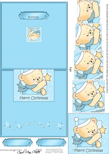 Cute Hunney Bear Robert has a Christmas Star - No-Hole Over the Edge & spiral pyramid