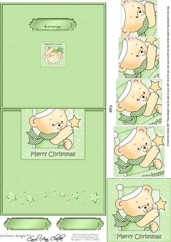 Cute Hunney Bear Robert has a Christmas Star - No-Hole Over the Edge & spiral pyramid