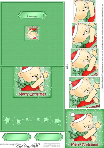 Cute Hunney Bear Robert has a Christmas Star - No-Hole Over the Edge & spiral pyramid