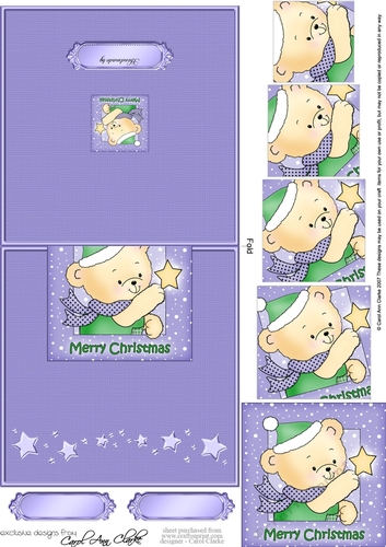Cute Hunney Bear Robert has a Christmas Star - No-Hole Over the Edge & spiral pyramid