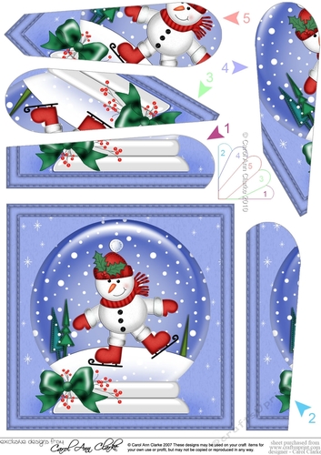 Cute Snowman - Christmas Snowglobe Fan Pyramage Topper