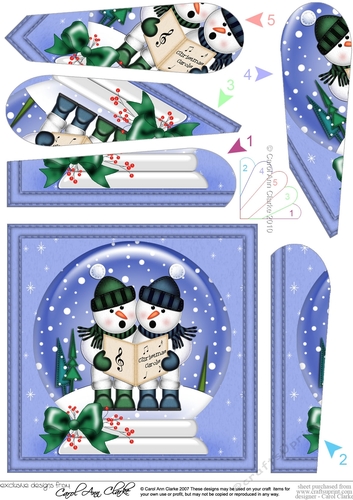 Cute Snowman - Christmas Snowglobe Fan Pyramage Topper