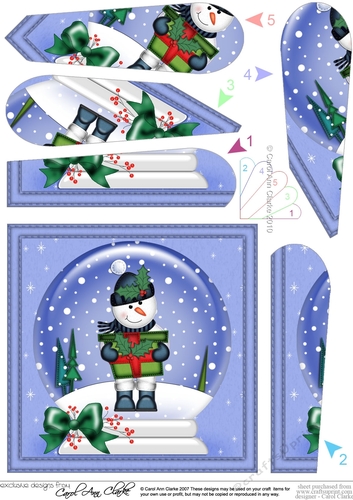 Cute Snowman - Christmas Snowglobe Fan Pyramage Topper