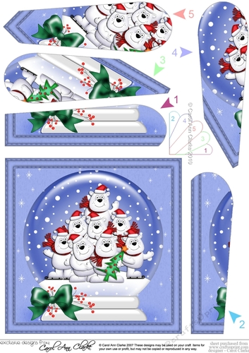 Cute Ben Polar Bear - Christmas Snowglobe Fan Pyramage Topper