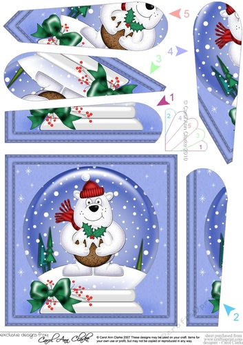 Cute Ben Polar Bear - Christmas Snowglobe Fan Pyramage Topper