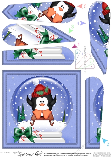 Cute Penguin - Christmas Snowglobe Fan Pyramage Topper