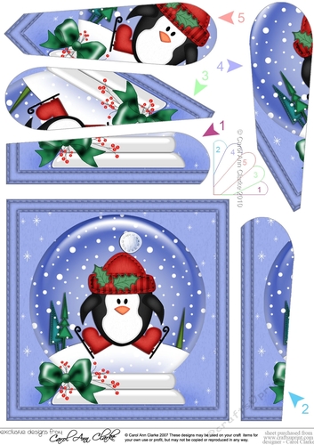 Cute Penguin - Christmas Snowglobe Fan Pyramage Topper